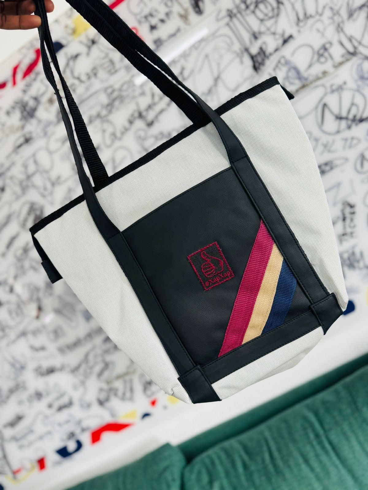 XapXap Tote Bag - White & Black